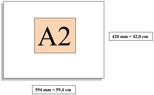 Dimensioni foglio A2  Formato e misure A2 ISO 216